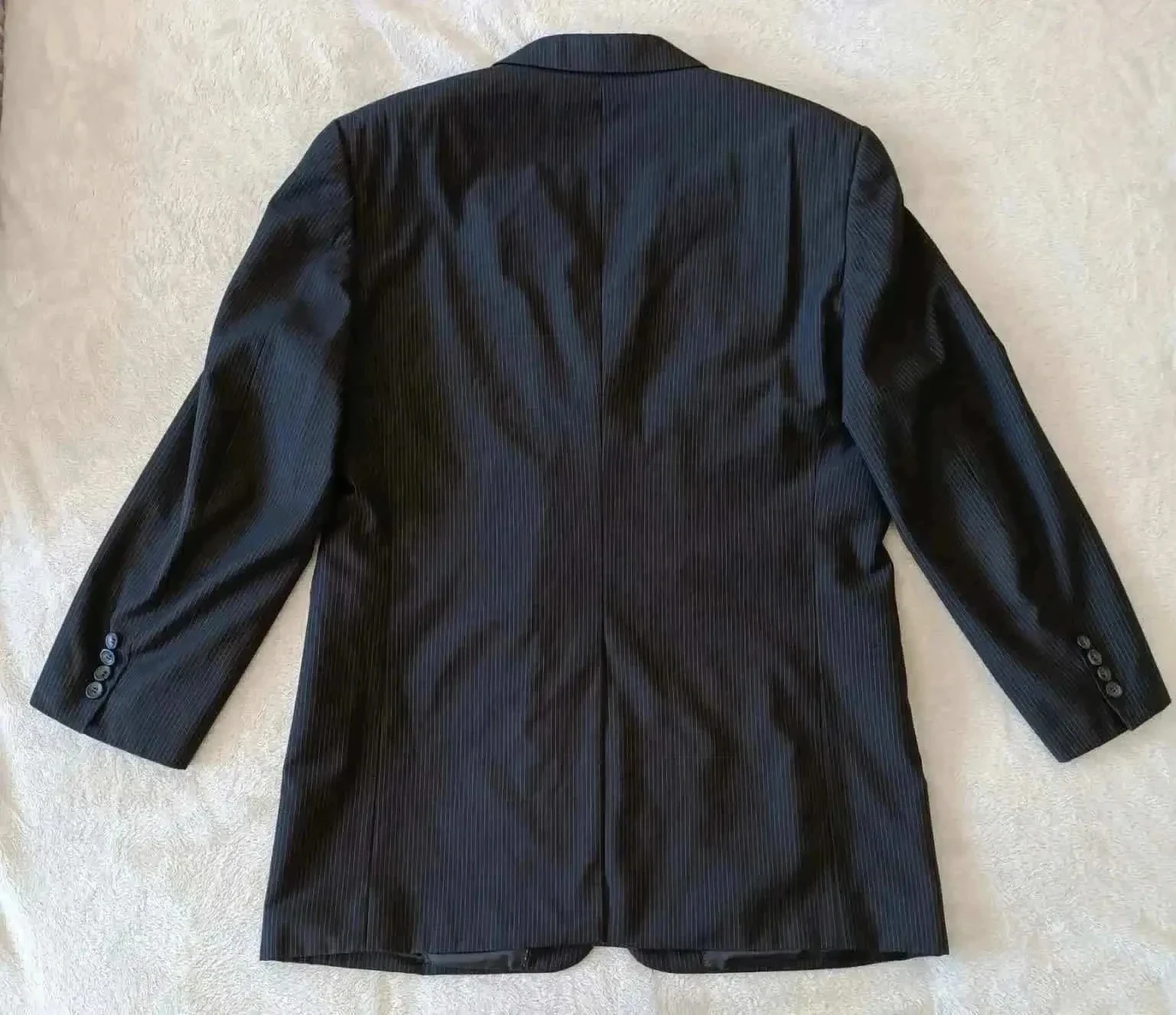 Traje preto listrado branco jaqueta 52 calça 44 – photo 5